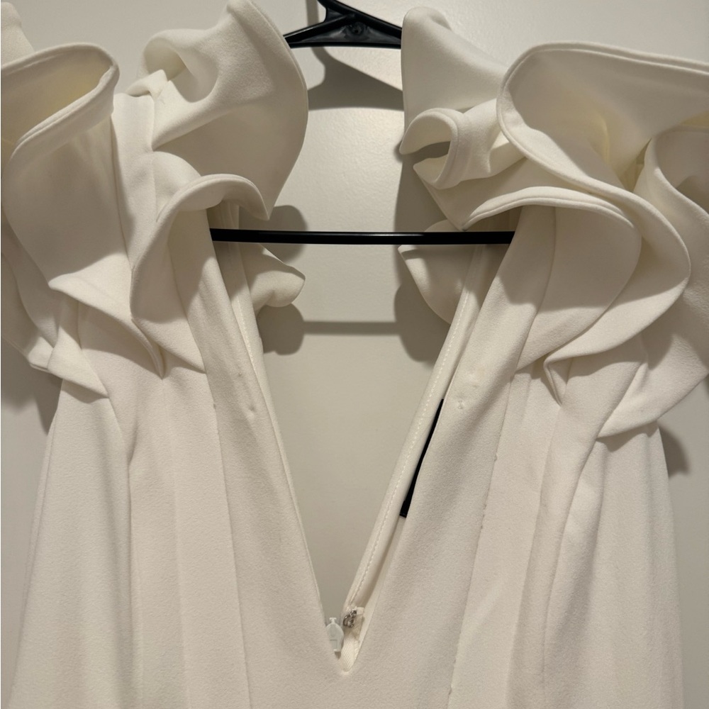 Elegant White Ruffled Dress